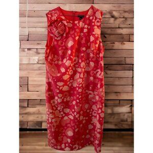 Ann Taylor Pink Animal Print Silk Stretch Sleeveless Dress - Size 6